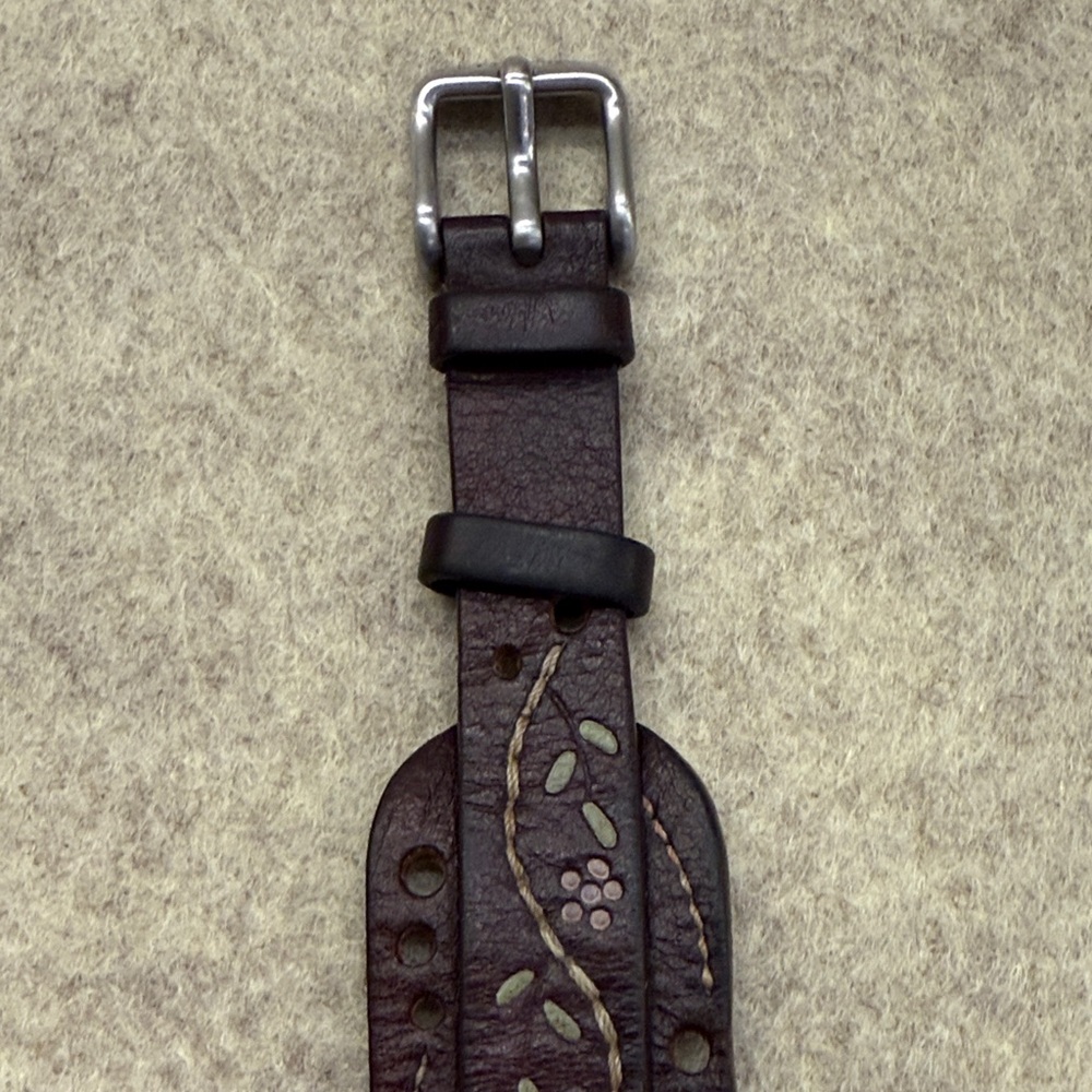 Fossil Dark Brown Leather Watch with Light Pink Dial - Picture 4 of 8